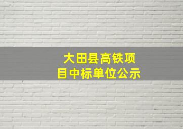 大田县高铁项目中标单位公示