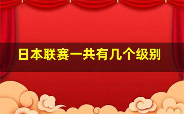 日本联赛一共有几个级别